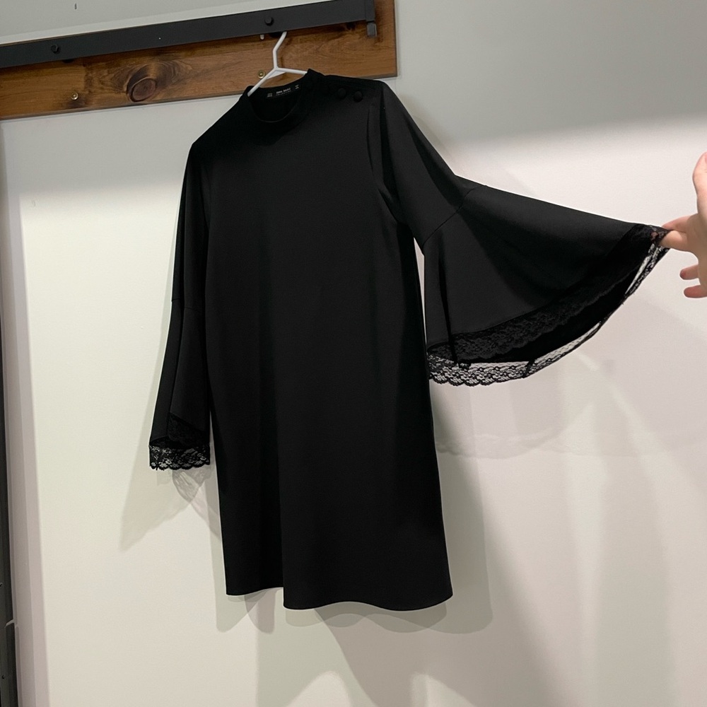 Zara Black Button-Accent Blouse